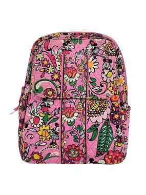 Disney Vera Bradley Mousing Around Mickey Minnie Flap Backpack Pink Floral